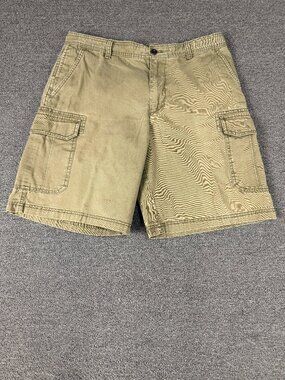 Men's IZOD Dark Khaki Cargo Shorts Sz. 34 Cotton Classic 6 Pocket